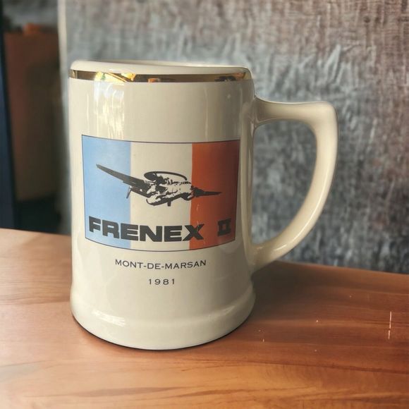 Vintage Grumman Frenex II Mont-De-Marsan 1981 Mug Or Beer Stein Rare Collectible - Picture 1 of 7